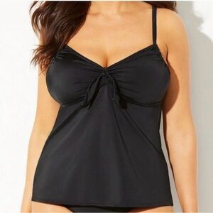 Swimsuits For All Women's Black Underwire Swimdress Size 22 D/DD One Piece NEW